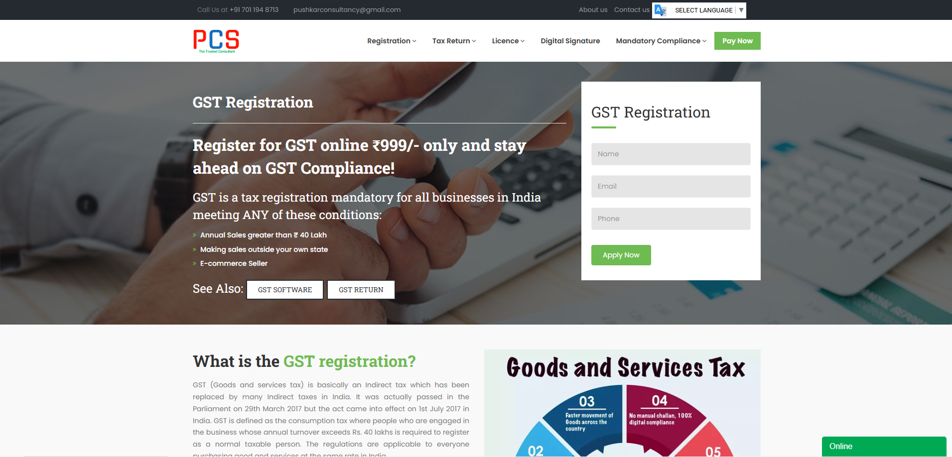 Pushkar Consultancy CA Firm Website Project